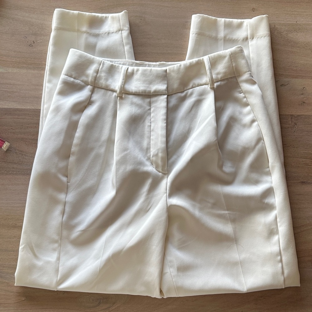 Express Cream Women's Pants High Rise Ankle crop